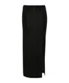 Twinset Belted Crepe Texture Maxi Skirt  In Black