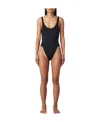 Twinset Open-back Swimsuit In Brown