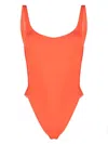 Twinset Side-straps Detail One Piece In Orange
