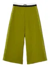 Twinset Side-stripe Palazzo Trousers In Green