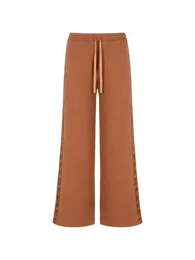 Twinset Side-stripe Track Pants In Brown