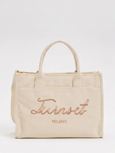 Twinset Signature Canvas Bag In Black
