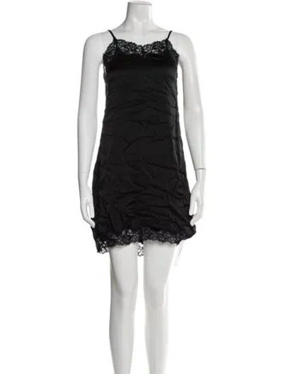 Pre-owned Twinset Silk Mini Dress In Black