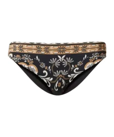 Twinset Silk Scarf Printed Bikini Briefs In Black