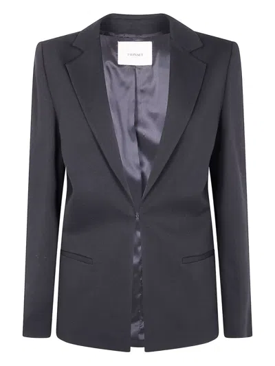 Twinset Single-breasted Blazer In Black