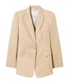 Twinset Linen Blend Single-breasted Jacket In Nude
