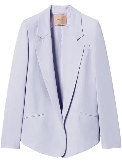 Twinset Single-breasted Blazer In Purple