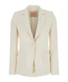 Twinset White Single-breasted Jacket With Notched Revers And Dropped Shoulders In White