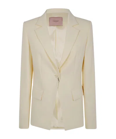 Twinset Single-breasted Suit Jacket In Neutral