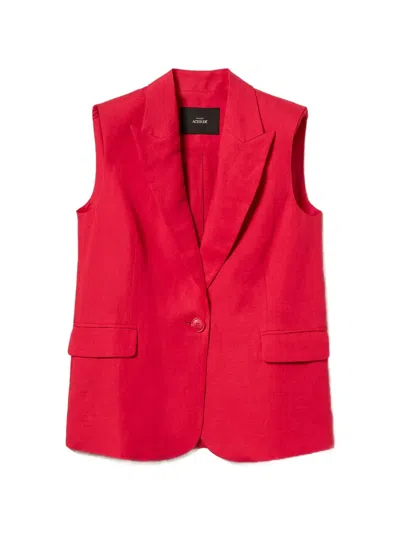 Twinset Single-breasted Waistcoat In Red