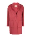Twinset Single-breasted Wool-blend Coat In Red