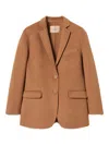 Twinset Single-breasted Wool Coat In Brown