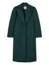Twinset Single-breasted Wool Coat In Green