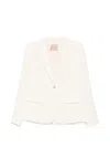 Twinset Single-breasted Blazer With Heart Pattern In White