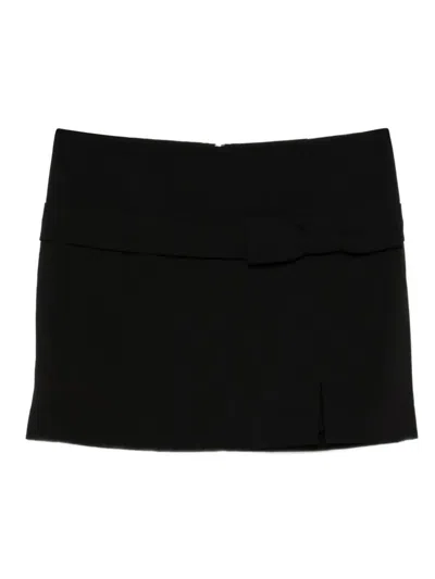 Twinset Bow-detail Mini Skirt In Black
