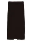 Twinset Ribbed Knit Midi Skirt With Subtle Back Slit In Black