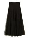 Twinset Maxi Skirt In Tulle Fabric With Polka-dot Pattern In Black