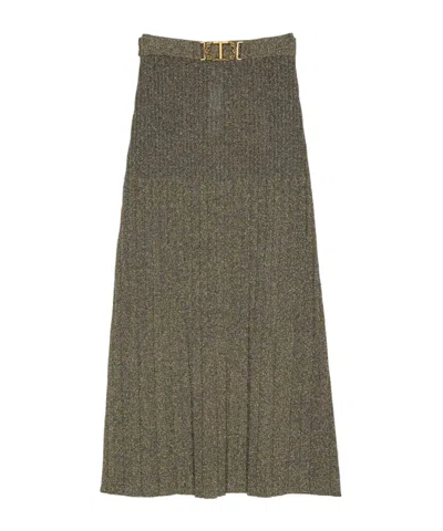 Twinset Skirt Blk/gold In Green