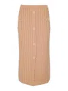 Twinset Cable-knit Midi Skirt In Brown