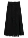 Twinset Pleated Poplin Skirt In Black