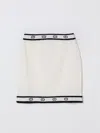 Twinset Logo-band Knitted Skirt In White