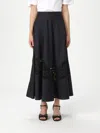 Twinset Lace-insert A-line Skirt In Schwarz