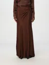 Twinset Draped Satin Skirt In Braun