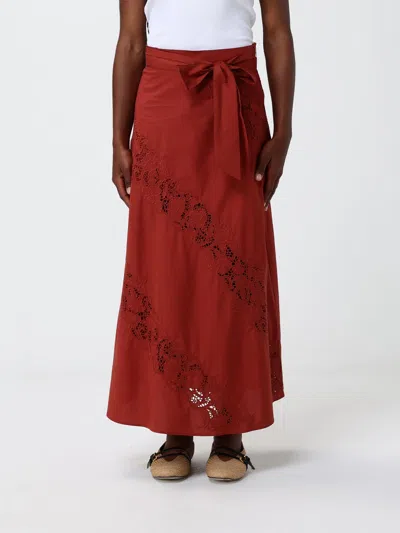 Twinset Skirt  Woman Color Brown In Burgundy