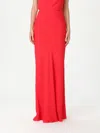 Twinset Maxi Skirt In Red With Side Slit Flared Skirt