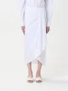 Twinset Asymmetric Poplin Skirt In White