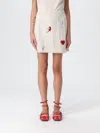 Twinset Treeblend Wool Yarn Skirt With Embroidery In White