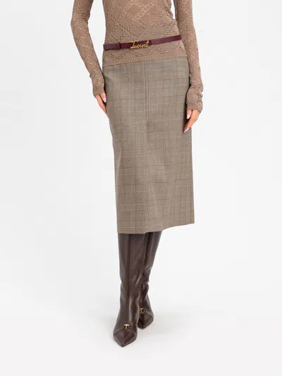 Twinset Skirt Woman Color Brown In Gray