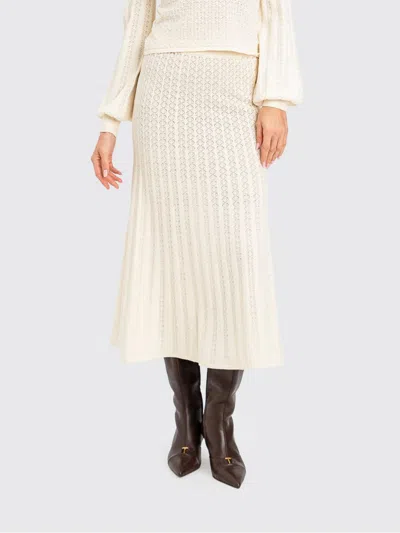 Twinset Skirt Woman Color Pearl In White