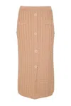Twinset Cable-knit Midi Skirt In Brown