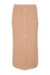 Twinset Cable-knit Midi Skirt In Brown