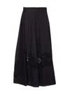 Twinset Lace-insert A-line Skirt In Black