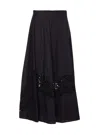 Twinset Lace-insert A-line Skirt In Black