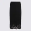 Twinset Black Viscose Midi Skirt In Black