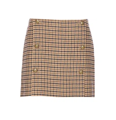 Twinset Check Motif Skirt In Multi