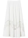 Twinset Twin-set Maxi Skirt With Delicate Lace Trim In White