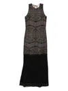 Twinset Twin-set Fitted Bodice Maxi Dress With Floral Lace Overlay In Black
