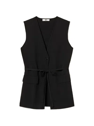 Twinset Sleeveless Jacket In Black