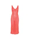 Twinset Openwork Knit Dress In Red