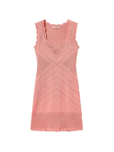 Twinset Sleeveless Knitted Dress In Pink