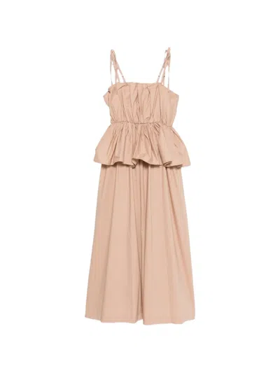 Twinset Sleeveless Midi Dress In Neutral