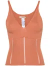 Twinset Sleeveless Ribbed-knit Top In 橘色