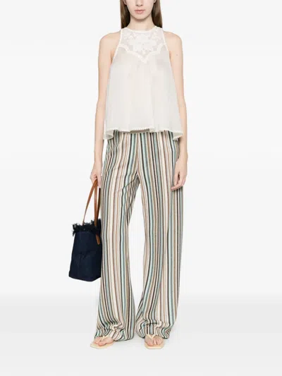 Twinset Sleeveless Round-neck Blouse In White