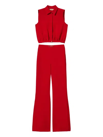 Twinset Sleeveless Shirt-style Jumpsuit In Multi