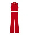 Twinset Sleeveless Shirt-style Jumpsuit In Red