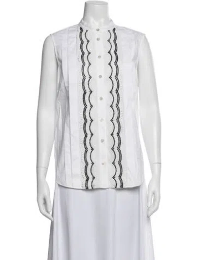 Pre-owned Twinset Sleeveless Top In White